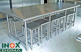 Bàn ăn công nghiệp Inox 01