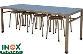 Bàn ăn công nghiệp Inox 02