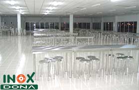 Bàn ăn công nghiệp Inox 03
