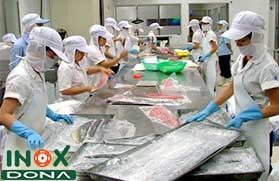 Bàn chế biến thủy sản Inox 08